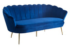 Sales Fever - Muschelsofa 3-Sitzer aus Samt Dunkelblau#
