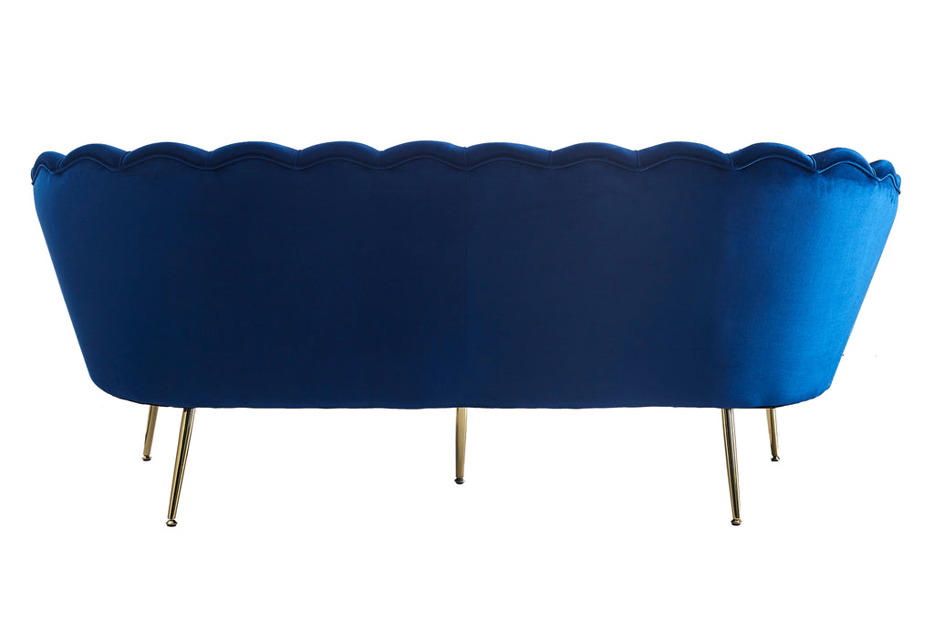 Sales Fever - Muschelsofa 3-Sitzer aus Samt Dunkelblau#