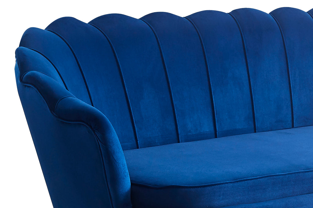 Sales Fever - Muschelsofa 3-Sitzer aus Samt Dunkelblau#