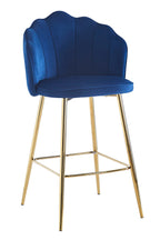 Sales Fever - Barhocker Muscheldesign 2er Set aus Samt Dunkelblau#