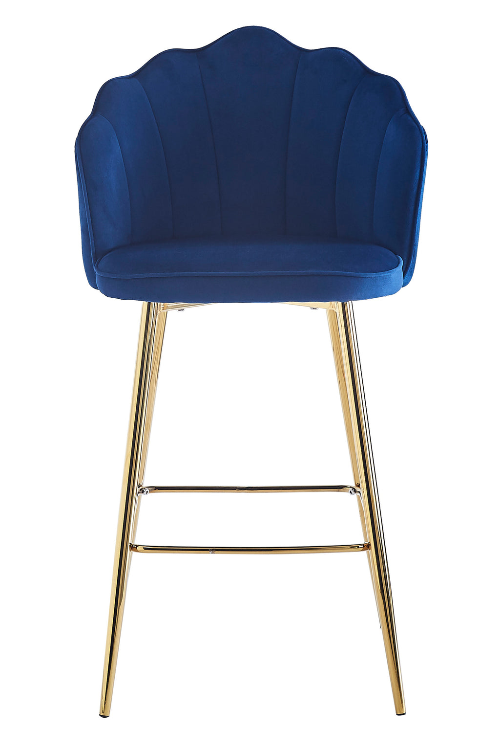 Sales Fever - Barhocker Muscheldesign 2er Set aus Samt Dunkelblau#