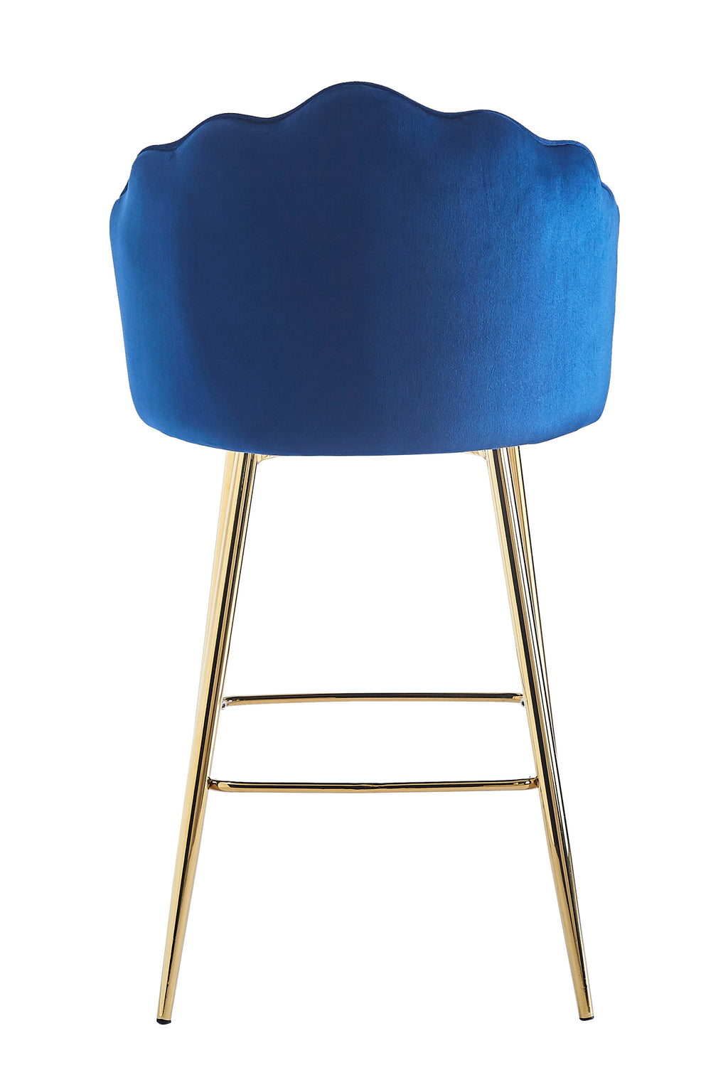 Sales Fever - Barhocker Muscheldesign 2er Set aus Samt Dunkelblau#