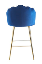 Sales Fever - Barhocker Muscheldesign 2er Set aus Samt Dunkelblau#