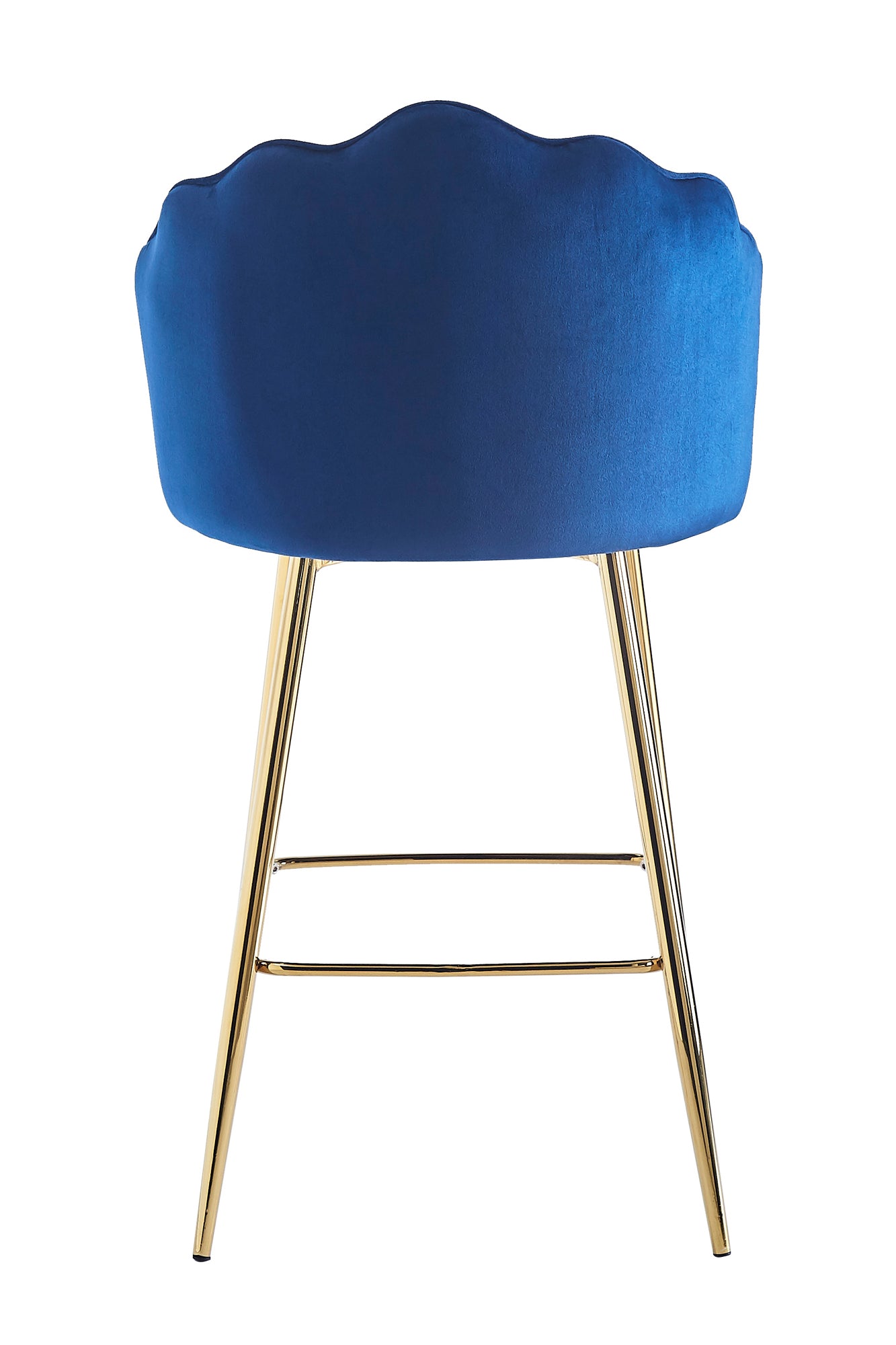 Sales Fever - Barhocker Muscheldesign 2er Set aus Samt Dunkelblau#
