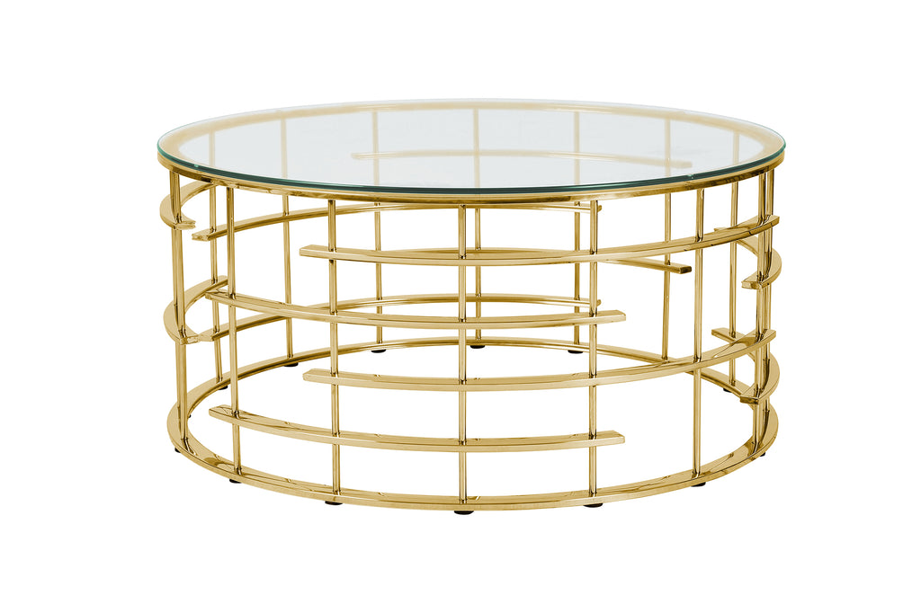 Sales Fever - Couchtisch Gold/Klar Ø 90 cm