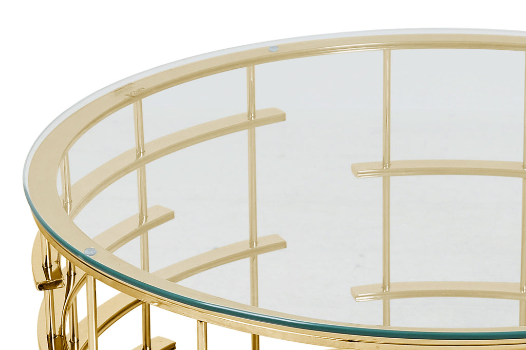 Sales Fever - Couchtisch Gold/Klar Ø 90 cm
