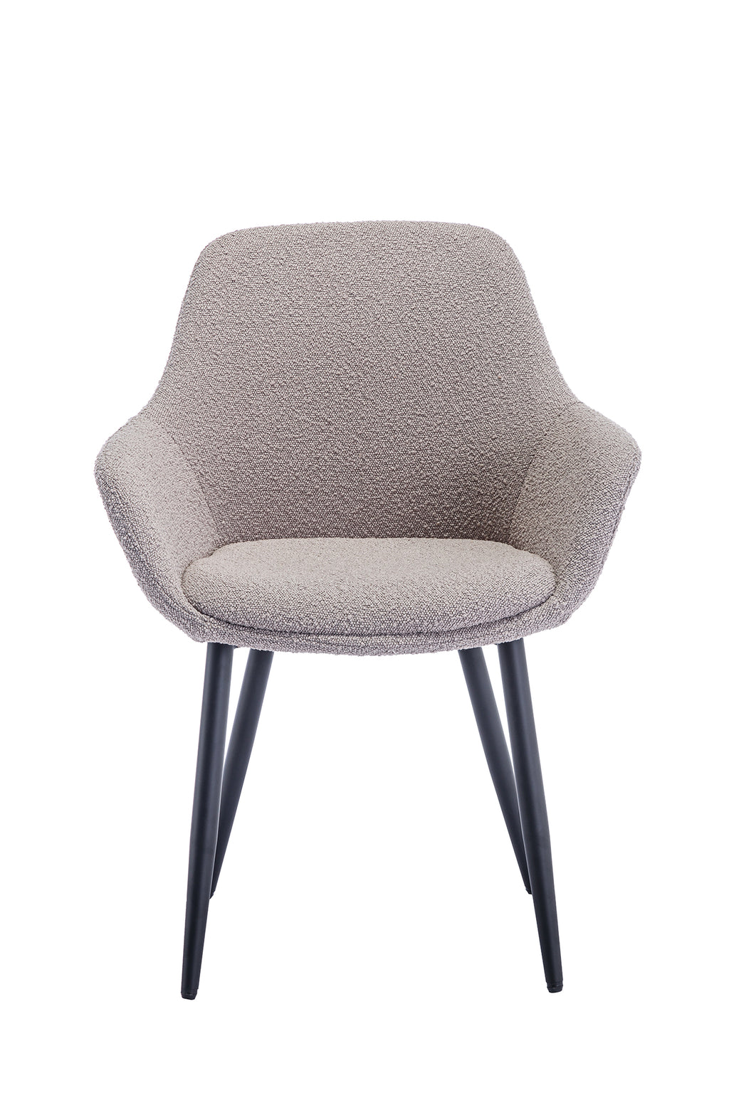 Sales Fever - Armlehnstuhl Bouclé Stoff Taupe 2er Set#