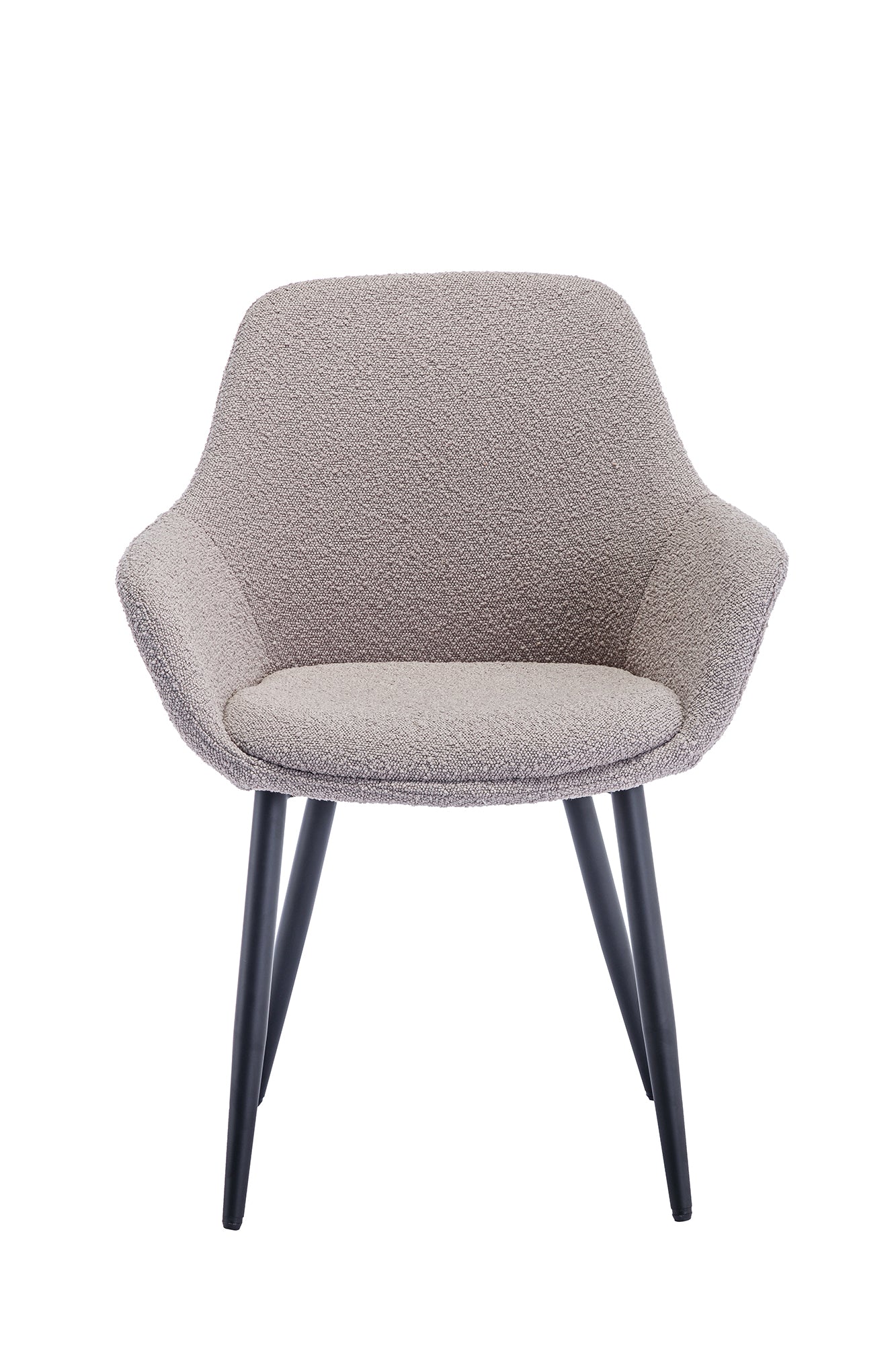 Sales Fever - Armlehnstuhl Bouclé Stoff Taupe 2er Set#