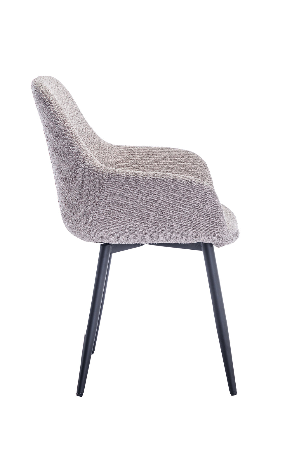 Sales Fever - Armlehnstuhl Bouclé Stoff Taupe 2er Set#
