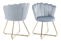 Sales Fever - Muschelstuhl aus Samt 2er Set Hellgrau#