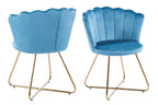 Sales Fever - Muschelstuhl aus Samt 2er Set Blau