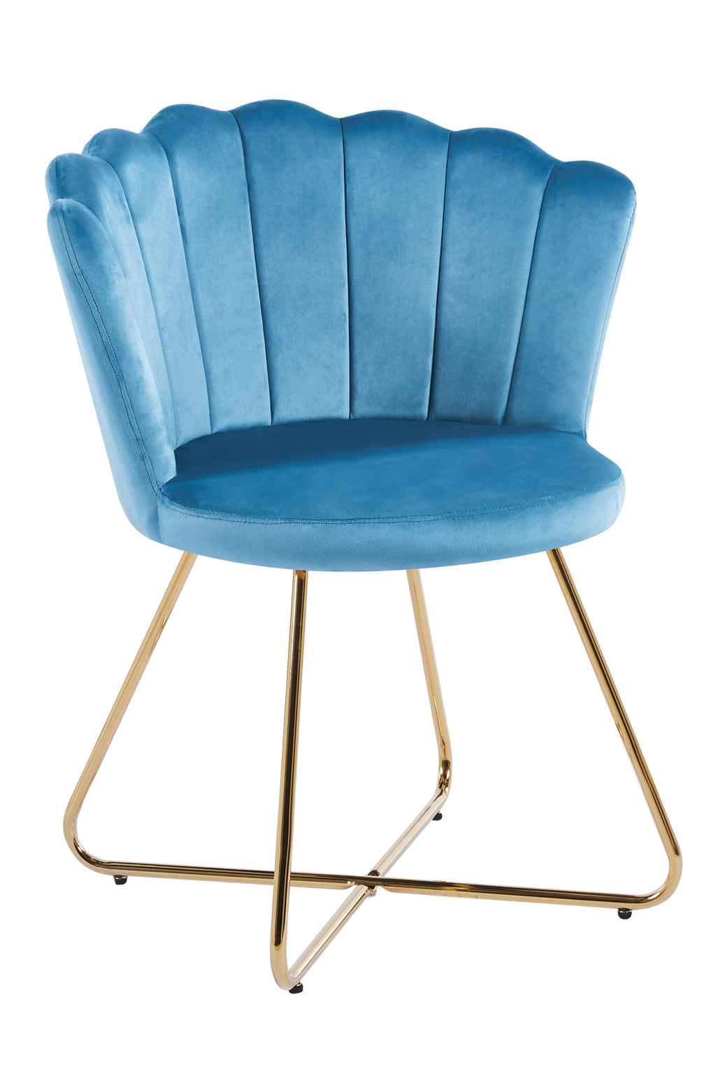 Sales Fever - Muschelstuhl aus Samt 2er Set Blau
