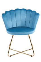 Sales Fever - Muschelstuhl aus Samt 2er Set Blau