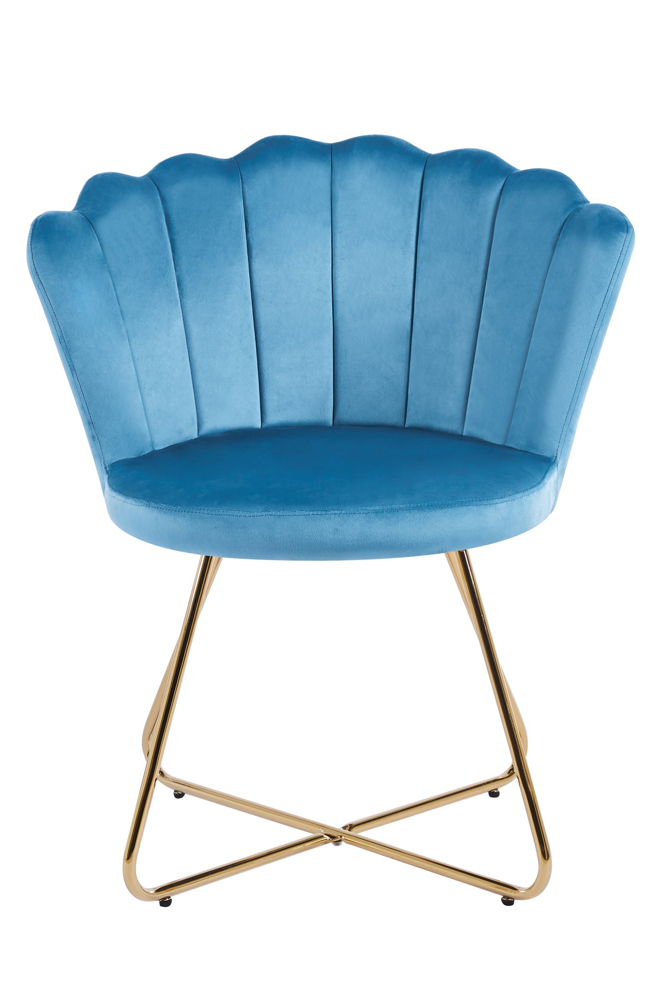 Sales Fever - Muschelstuhl aus Samt 2er Set Blau