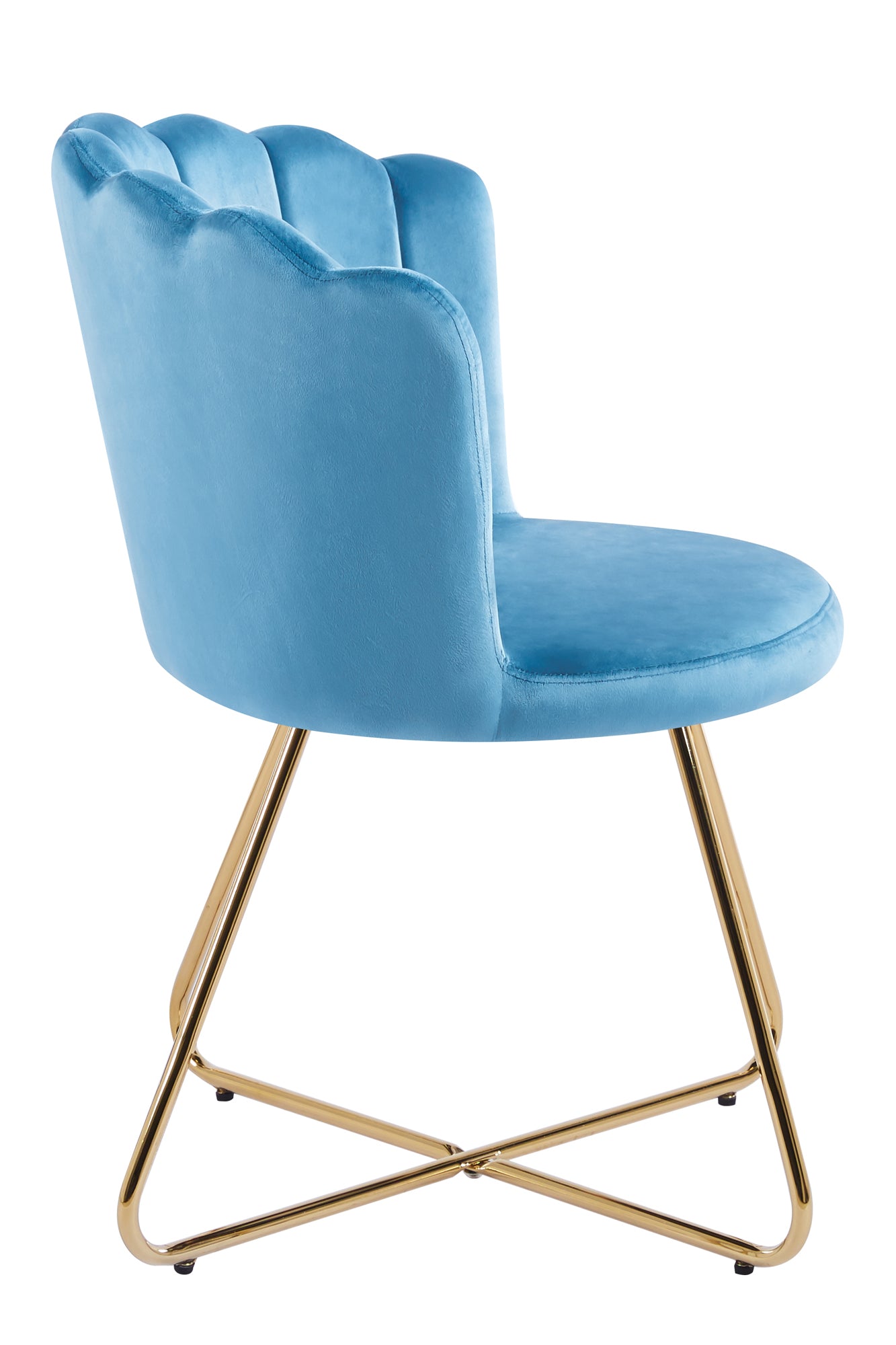 Sales Fever - Muschelstuhl aus Samt 2er Set Blau