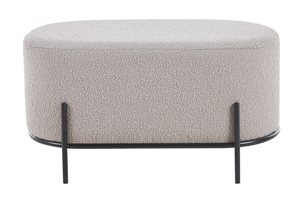 Sales Fever - Polsterhocker Bouclé Stoff Taupe