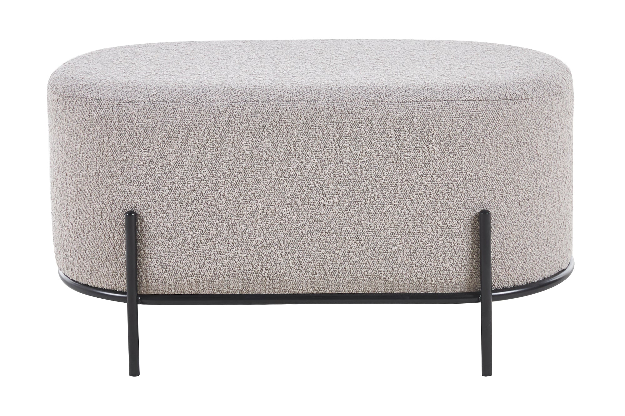 Sales Fever - Polsterhocker Bouclé Stoff Taupe