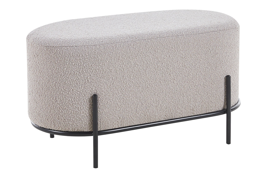 Sales Fever - Polsterhocker Bouclé Stoff Taupe