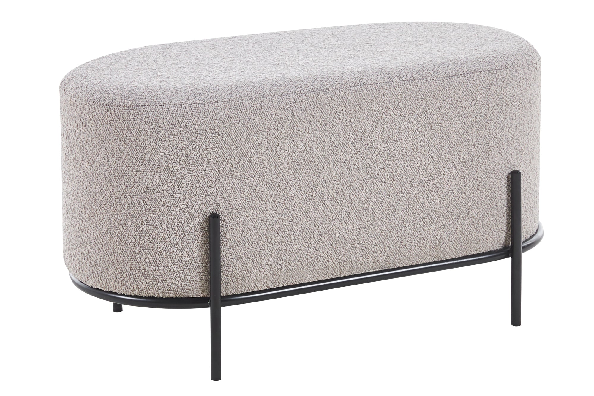Sales Fever - Polsterhocker Bouclé Stoff Taupe