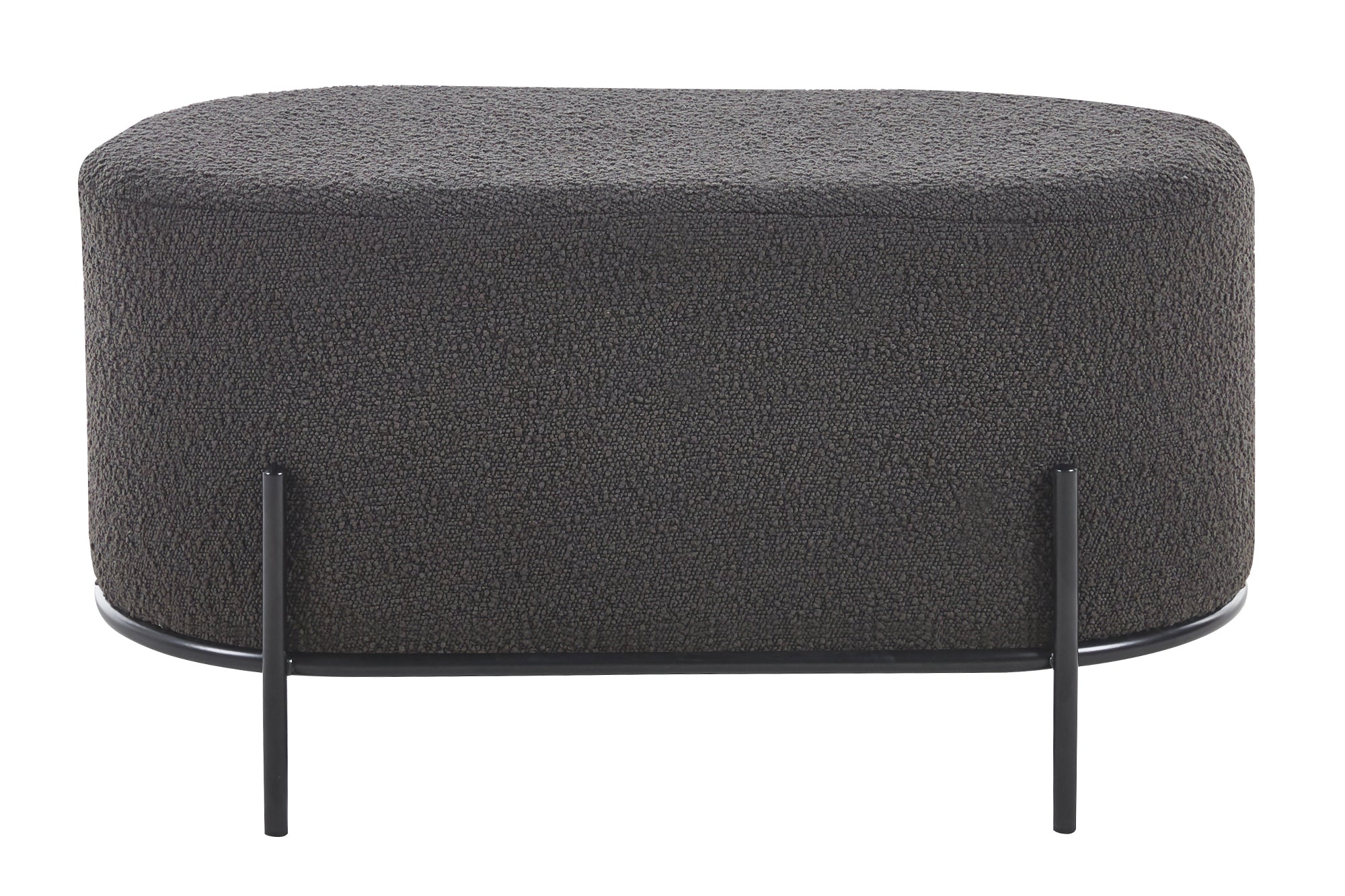 Sales Fever - Polsterhocker Bouclé Stoff Anthrazit