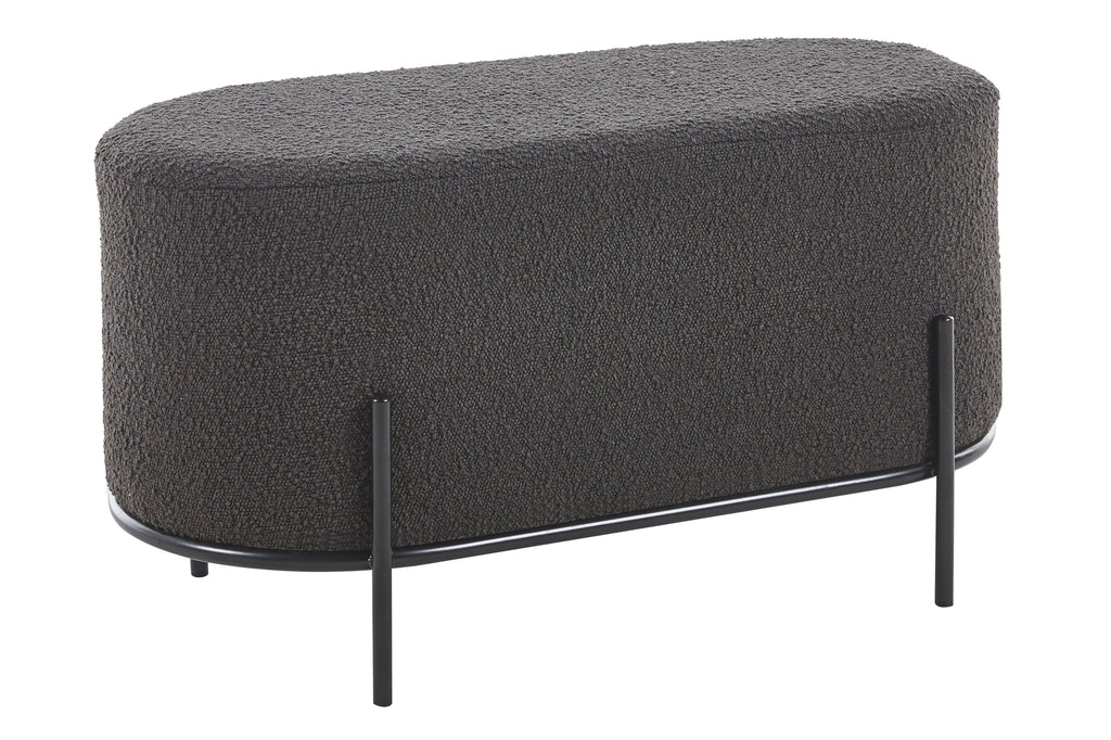 Sales Fever - Polsterhocker Bouclé Stoff Anthrazit