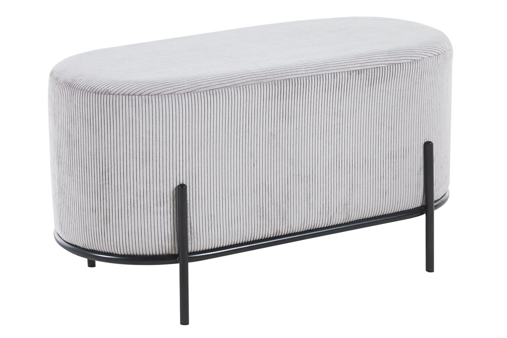 Sales Fever - Polsterhocker Cord Optik Hellgrau