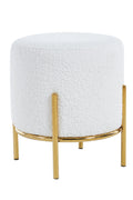 Sales Fever - Polsterhocker Ø35 cm Bouclé Stoff Weiß#