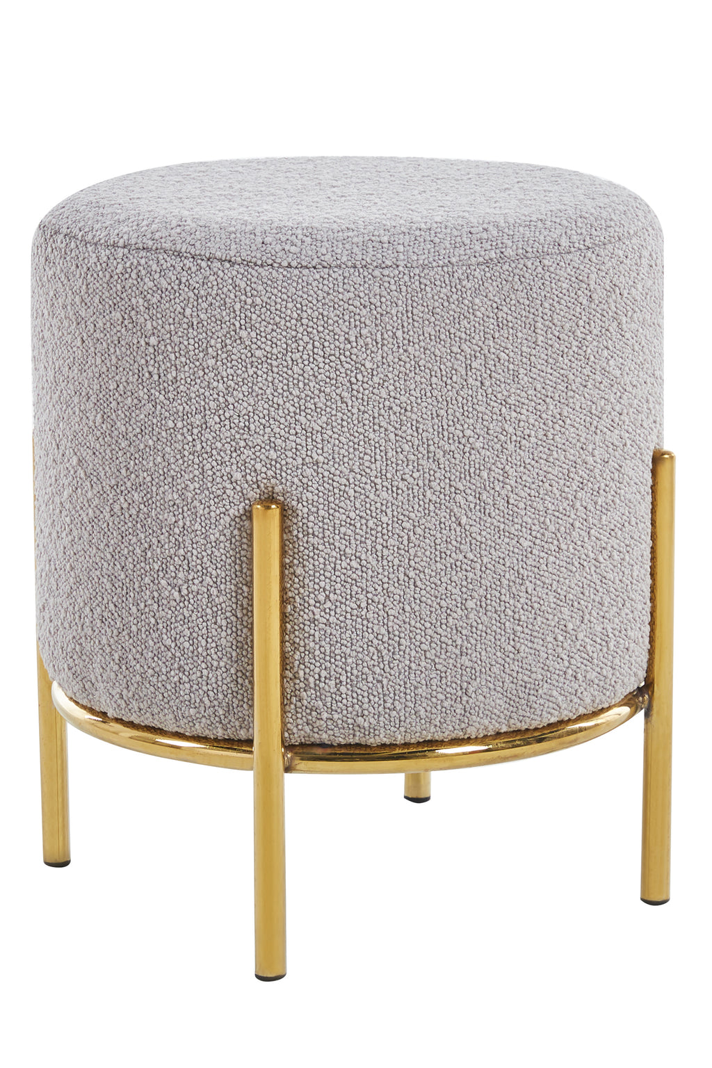 Sales Fever - Polsterhocker Ø35 cm Bouclé Stoff Taupe#