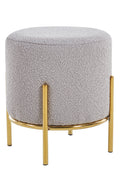 Sales Fever - Polsterhocker Ø35 cm Bouclé Stoff Taupe#