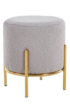 Sales Fever - Polsterhocker Ø35 cm Bouclé Stoff Taupe#