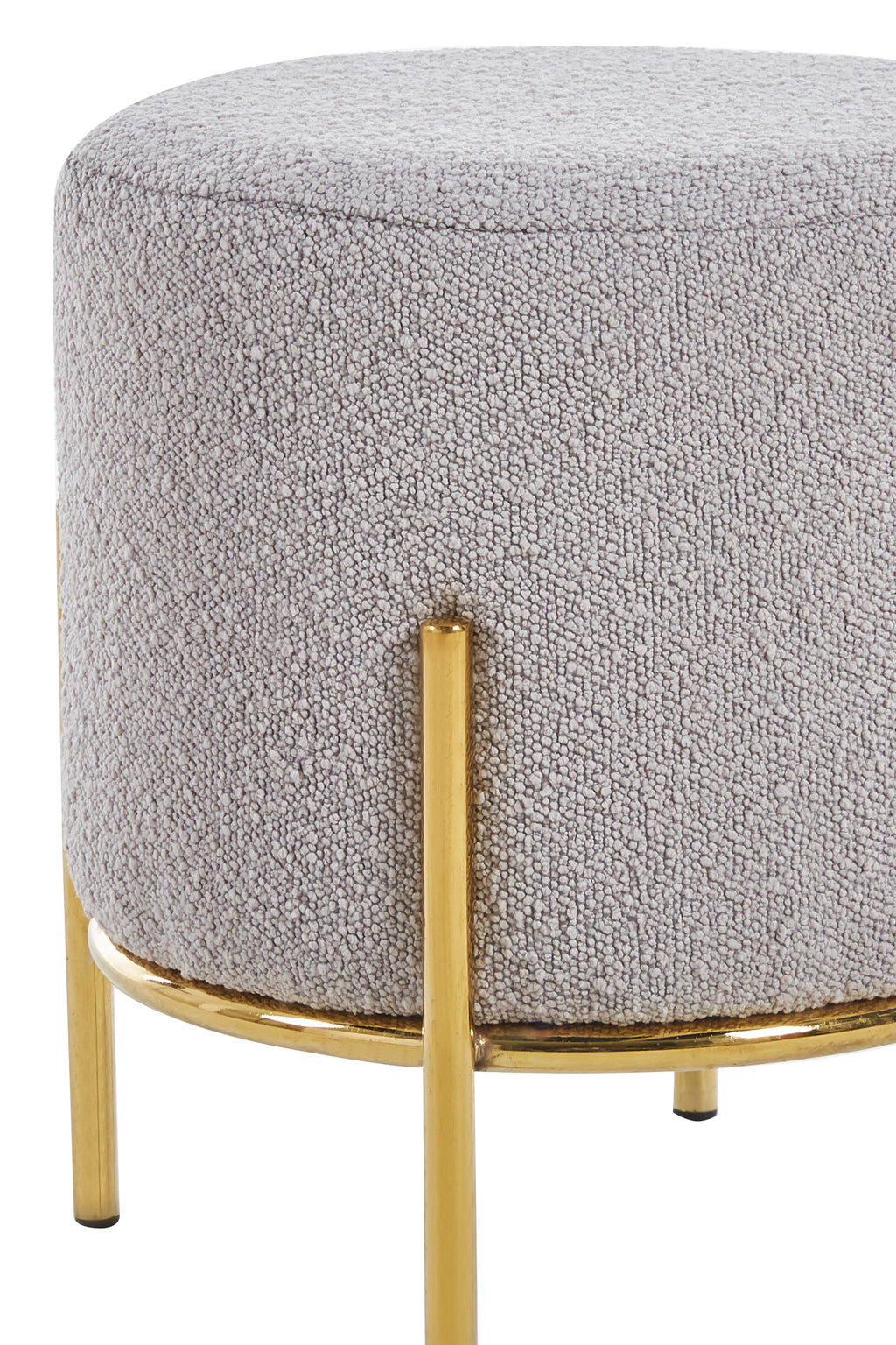 Sales Fever - Polsterhocker Ø35 cm Bouclé Stoff Taupe#