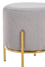 Sales Fever - Polsterhocker Ø35 cm Bouclé Stoff Taupe#