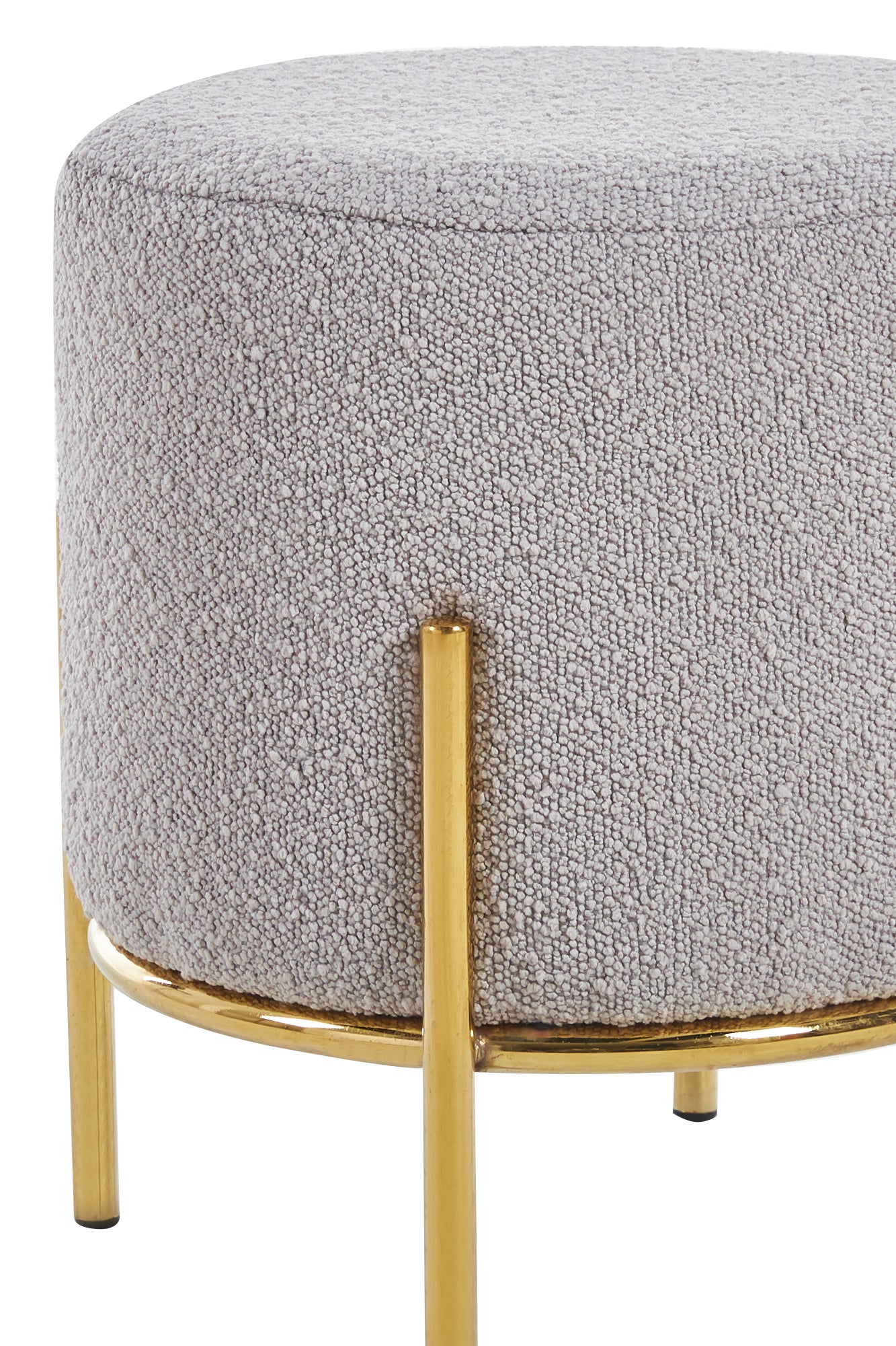Sales Fever - Polsterhocker Ø35 cm Bouclé Stoff Taupe#