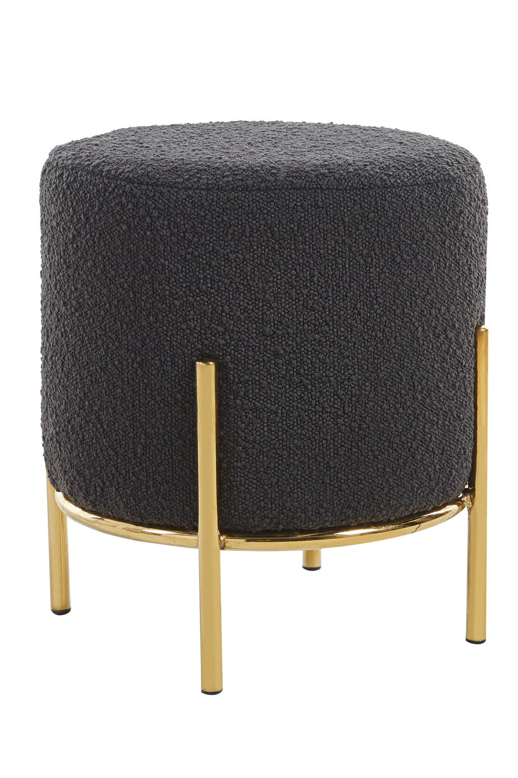 Sales Fever - Polsterhocker Ø35 cm Bouclé Stoff Anthrazit#