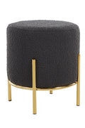 Sales Fever - Polsterhocker Ø35 cm Bouclé Stoff Anthrazit#