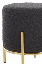 Sales Fever - Polsterhocker Ø35 cm Bouclé Stoff Anthrazit#