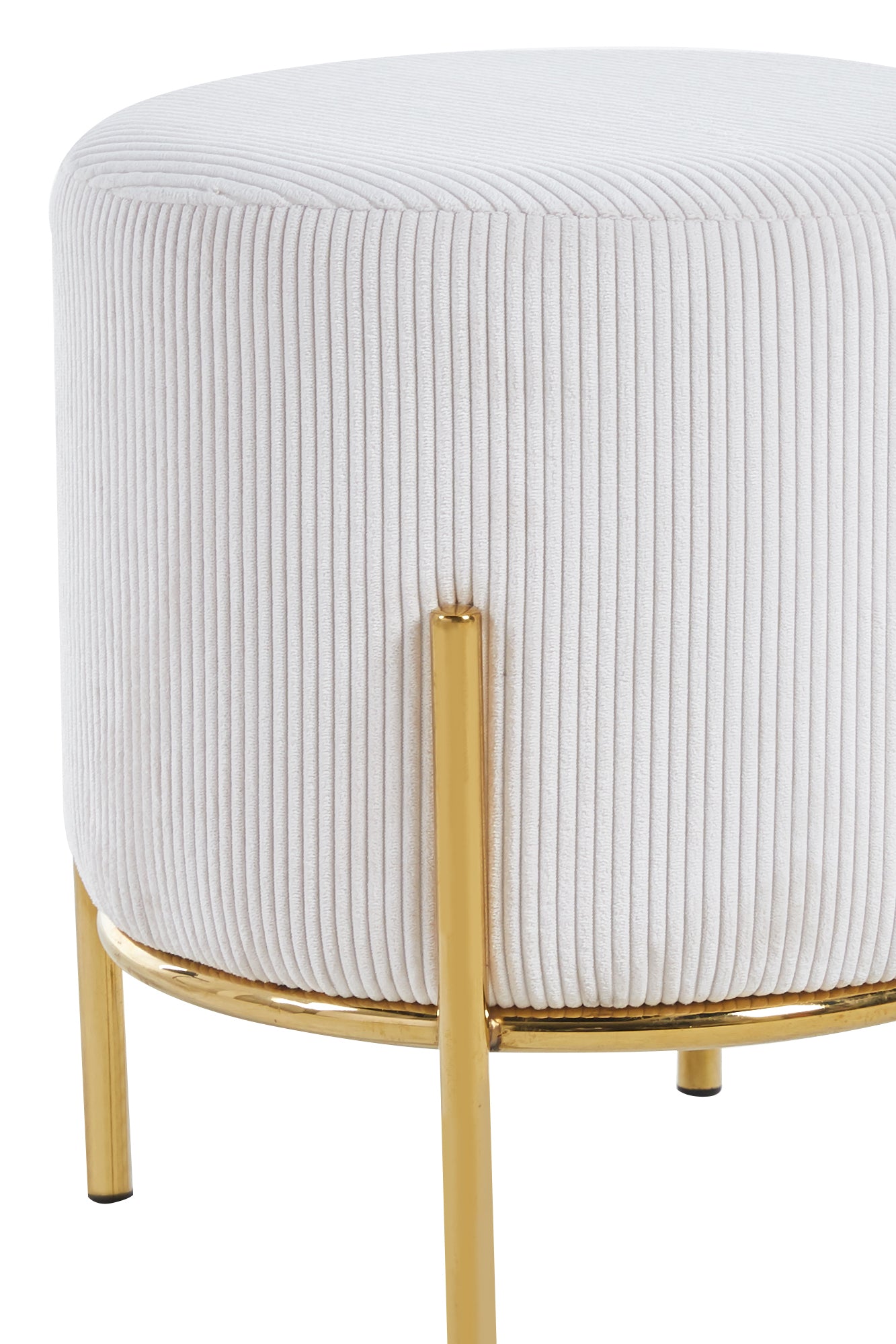Sales Fever - Polsterhocker Ø35 cm Cord Optik Beige#