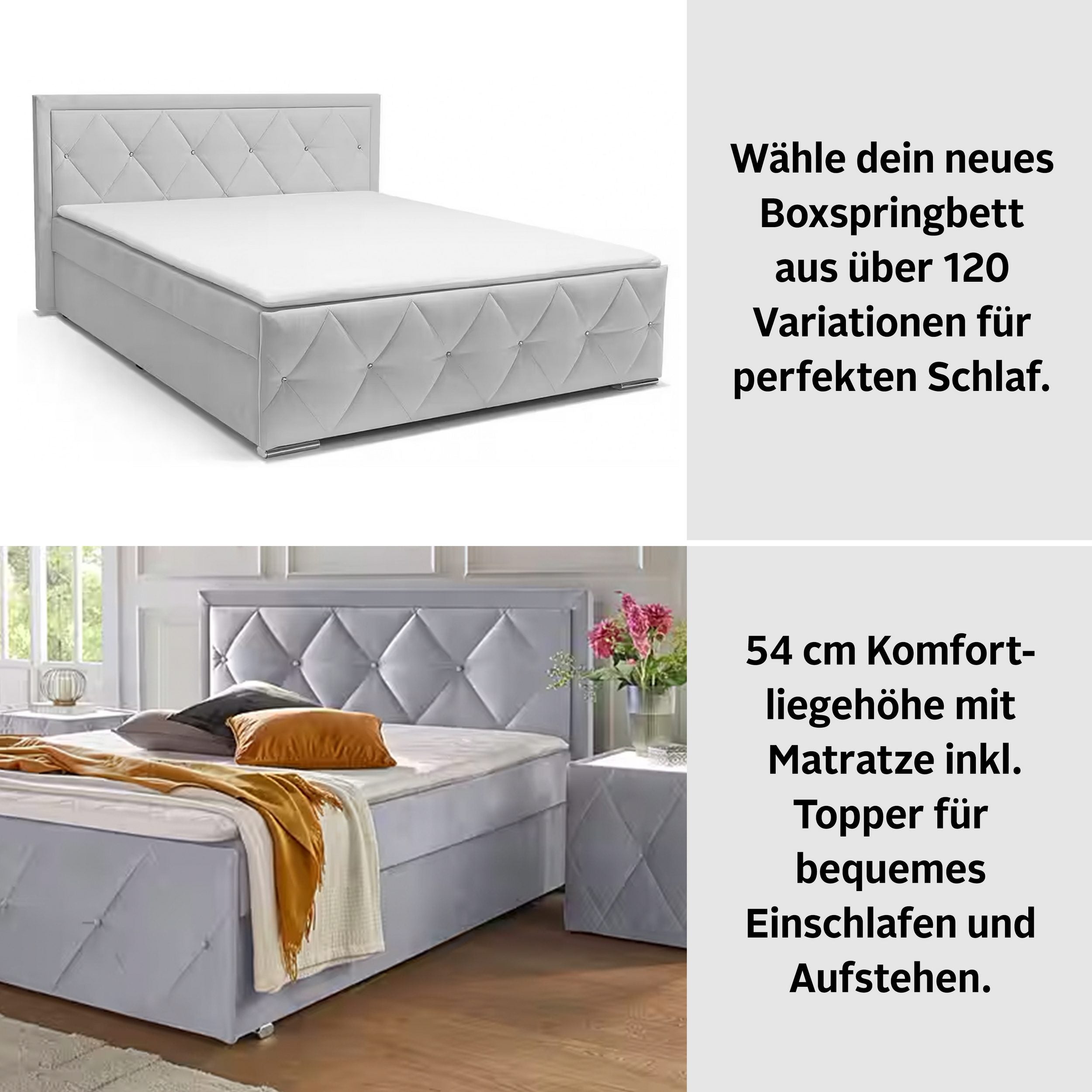 Boxbett Alfie, 140 x 200 cm Inkl. Bettkasten & Topper
