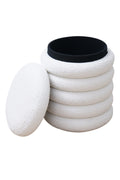 Sales Fever - Bouclé Sitzhocker Ø38 cm Weiß
