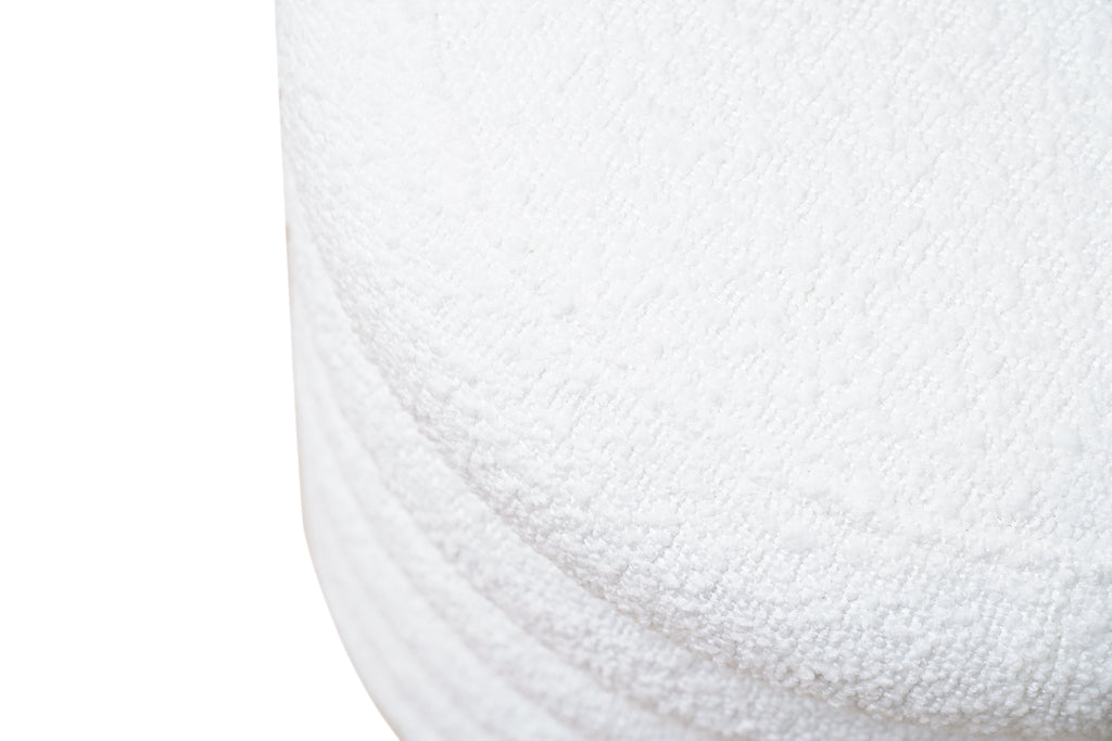 Sales Fever - Bouclé Sitzhocker Ø38 cm Weiß