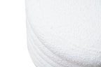 Sales Fever - Bouclé Sitzhocker Ø38 cm Weiß