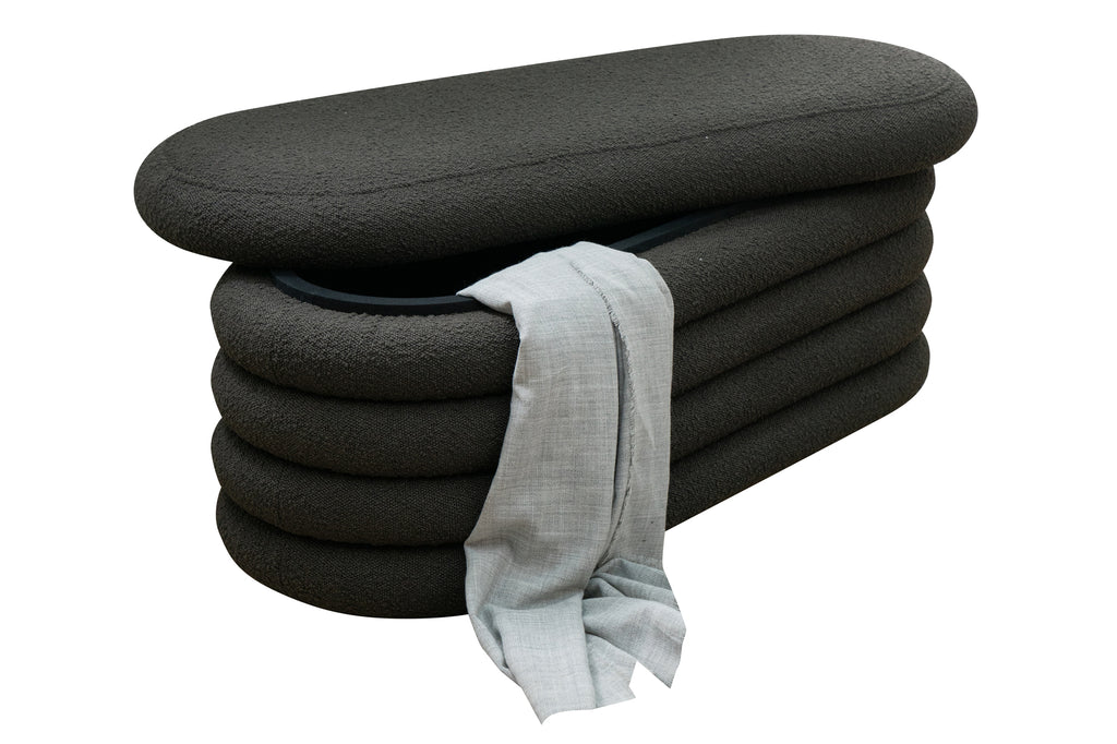 Sales Fever - Bouclé Polsterhocker/Bettbank Anthrazit