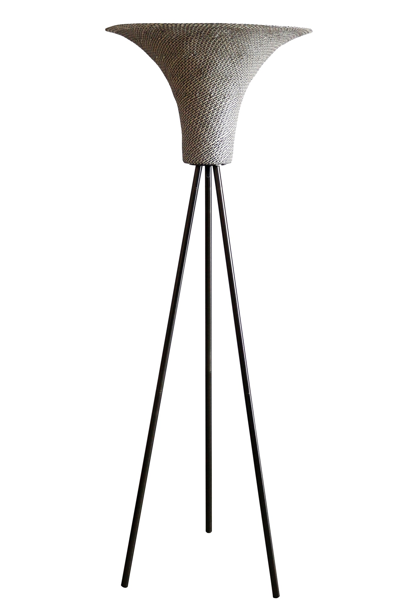 Sales Fever - Stehleuchte mit Geflechtschirm Natur/Schwarz 152 cm