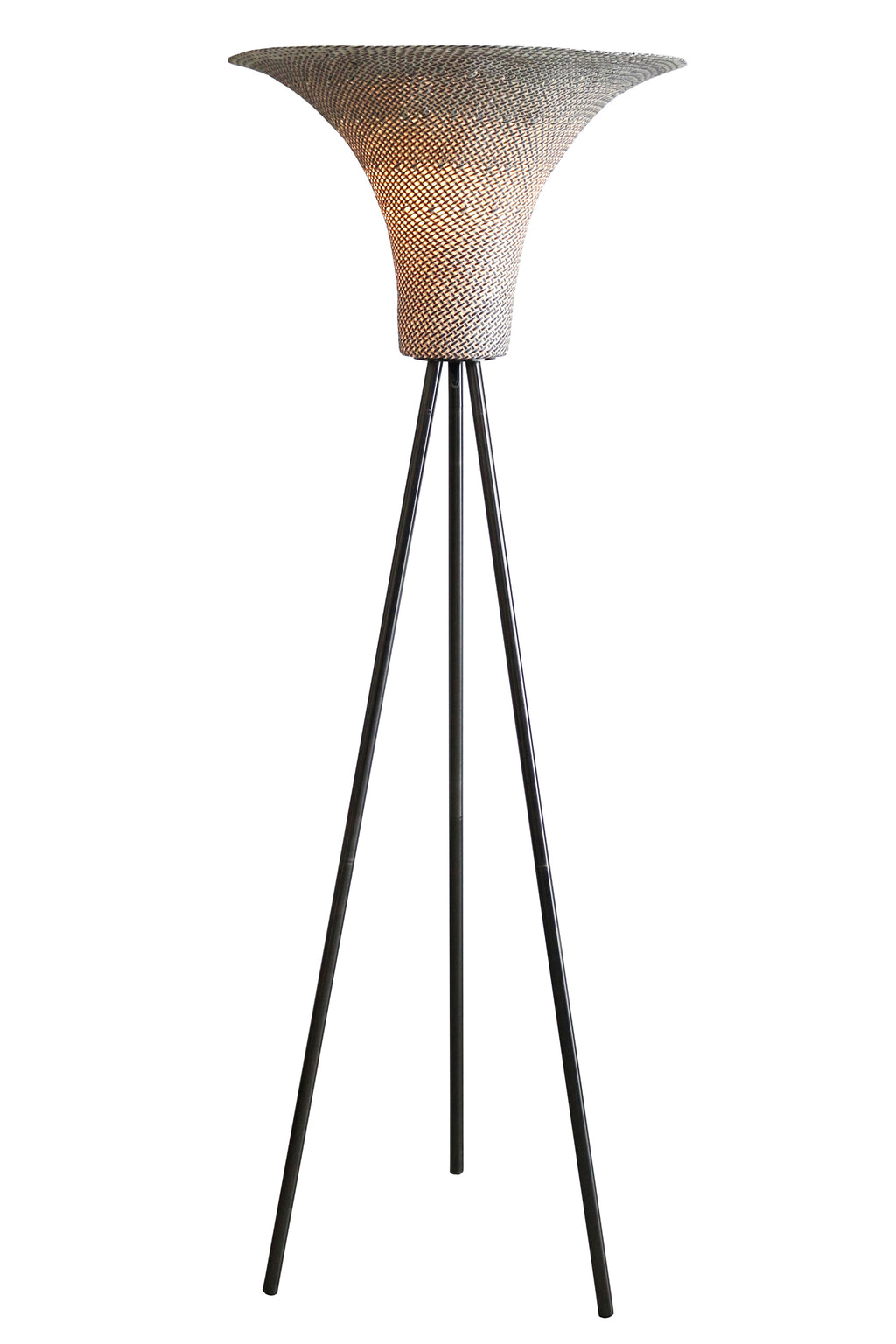 Sales Fever - Stehleuchte mit Geflechtschirm Natur/Schwarz 152 cm