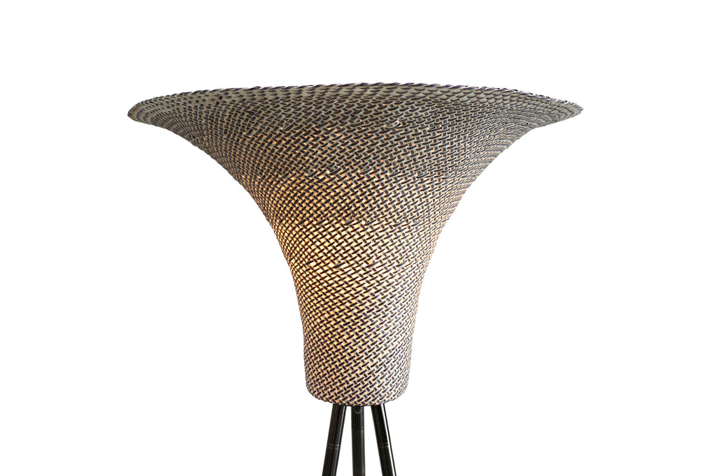 Sales Fever - Stehleuchte mit Geflechtschirm Natur/Schwarz 152 cm