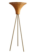 Sales Fever - Stehleuchte mit Geflechtschirm Messing/Natur 150 cm