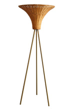 Sales Fever - Stehleuchte mit Geflechtschirm Messing/Natur 150 cm