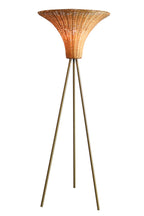 Sales Fever - Stehleuchte mit Geflechtschirm Messing/Natur 150 cm