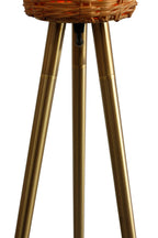 Sales Fever - Stehleuchte mit Geflechtschirm Messing/Natur 150 cm
