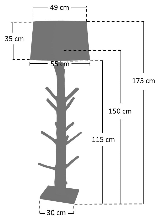 Sales Fever - Stehleuchte Treibholz Natur/Weiß 175 cm#